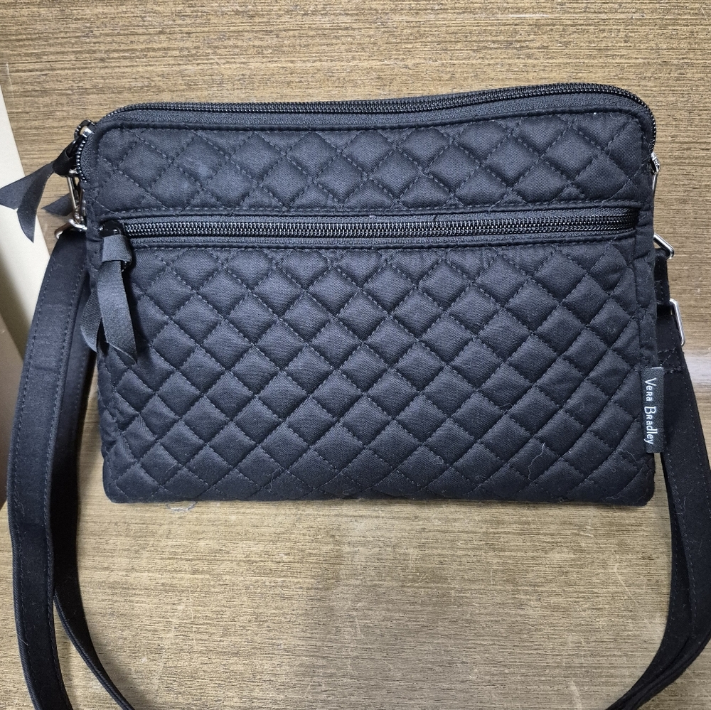 Vera Bradley Triple Compartment Black Crossbody. Original Vera Bradley